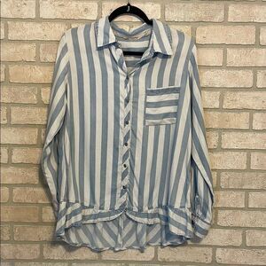 Soft Surroundings  Cabana Stripe  top Blouse size M